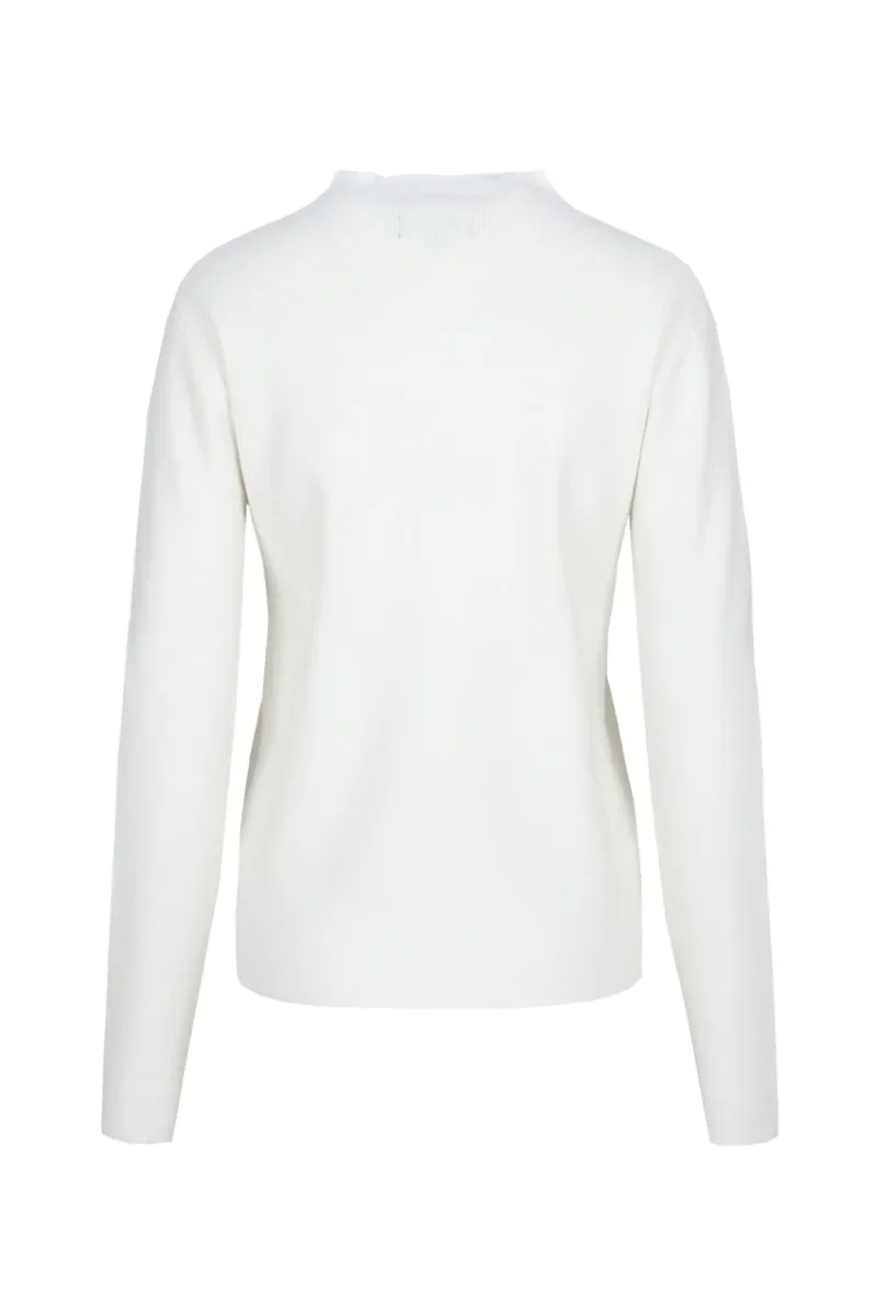 G-maxx Willaine Knit Top, gebreide wollen top in wit
